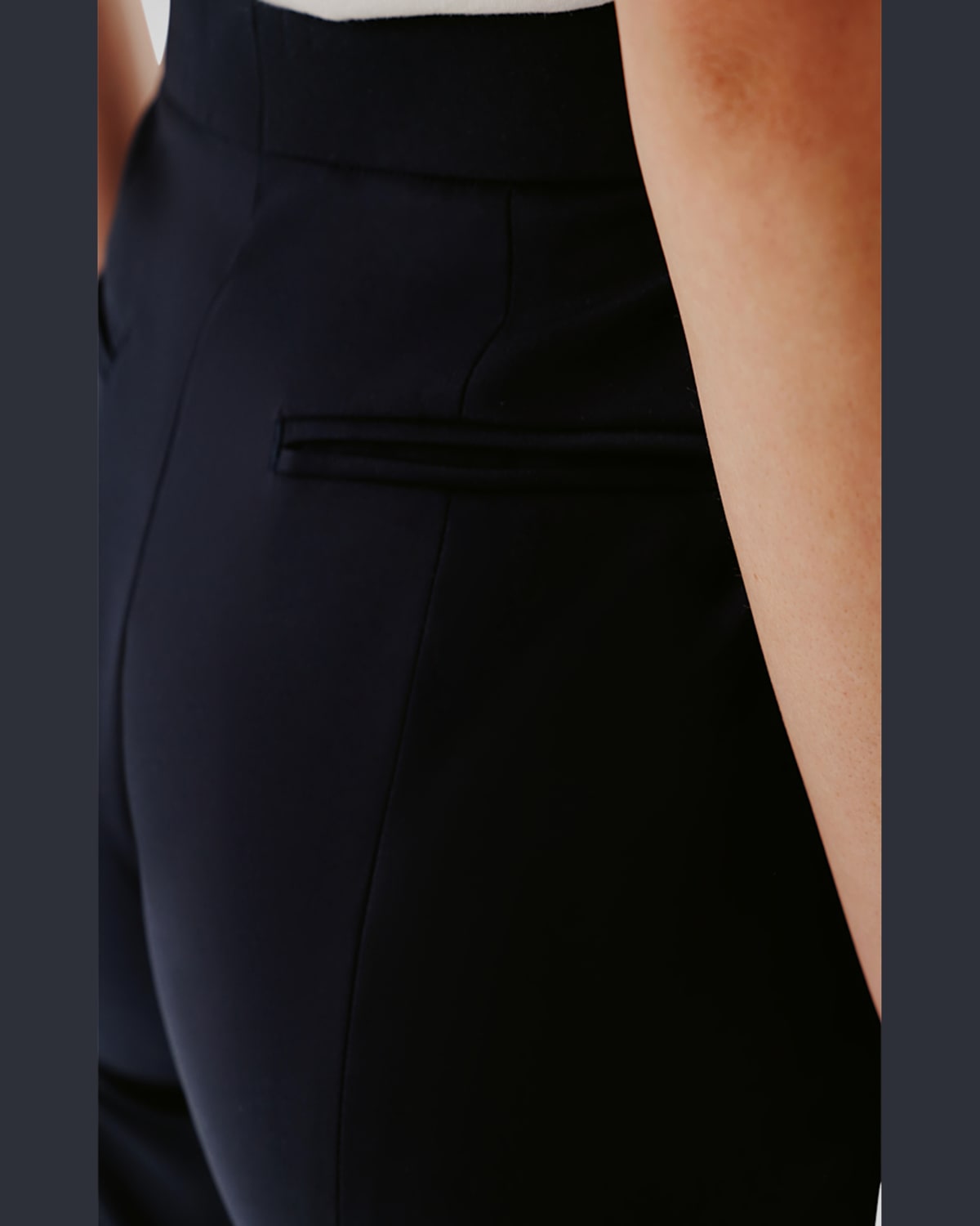 Another Tomorrow Merino Wool Classic Trousers In Navy