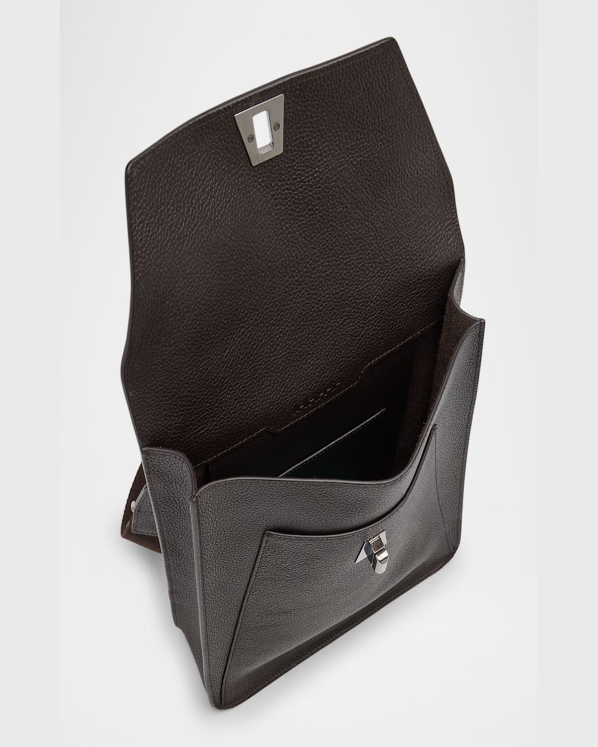 Shop Akris Anouk Medium Flap Leather Messenger Bag In Mocca