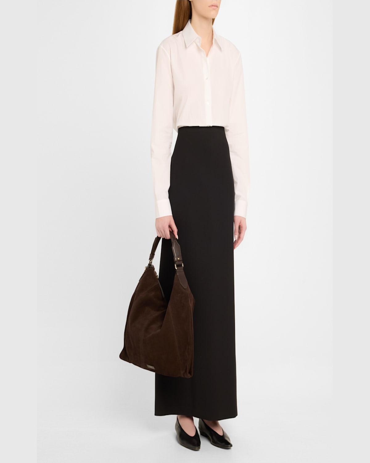 Jimmy Choo Ana Zip Suede Hobo Bag In Coffee Light Gold