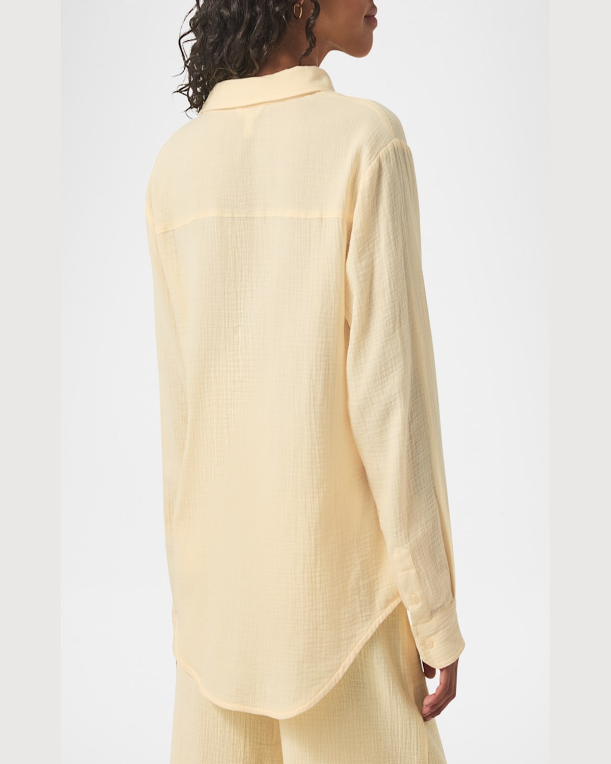 Splendid Kit Cotton Gauze Button-front Shirt In Limoncello
