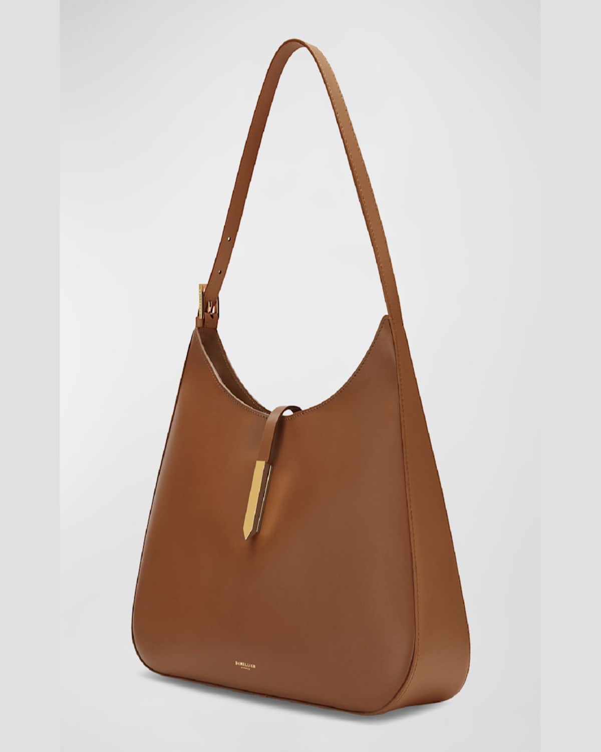 Demellier Midi Tokyo Smooth Leather Shoulder Bag In Tan Smooth