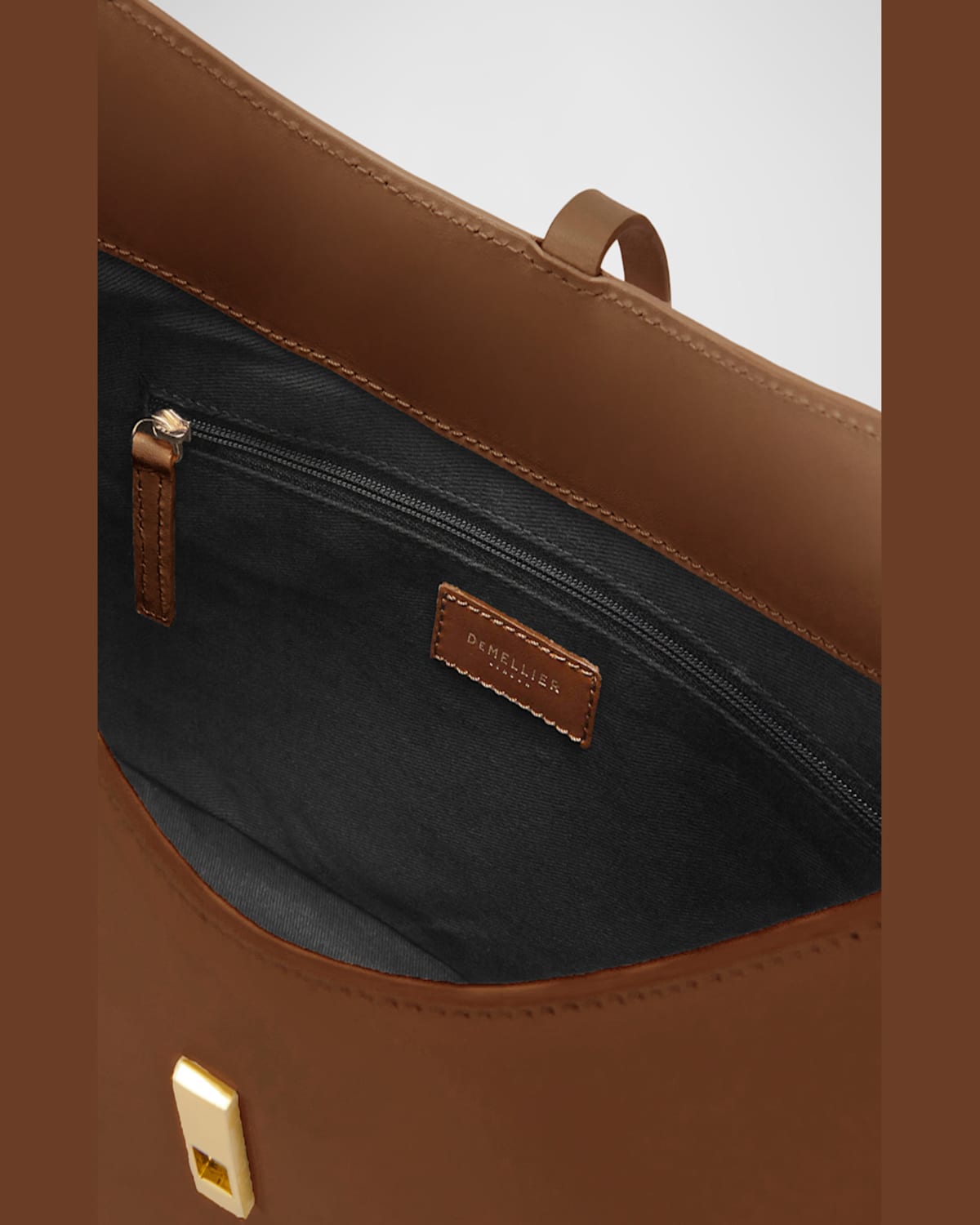 Demellier Midi Tokyo Smooth Leather Shoulder Bag In Tan Smooth