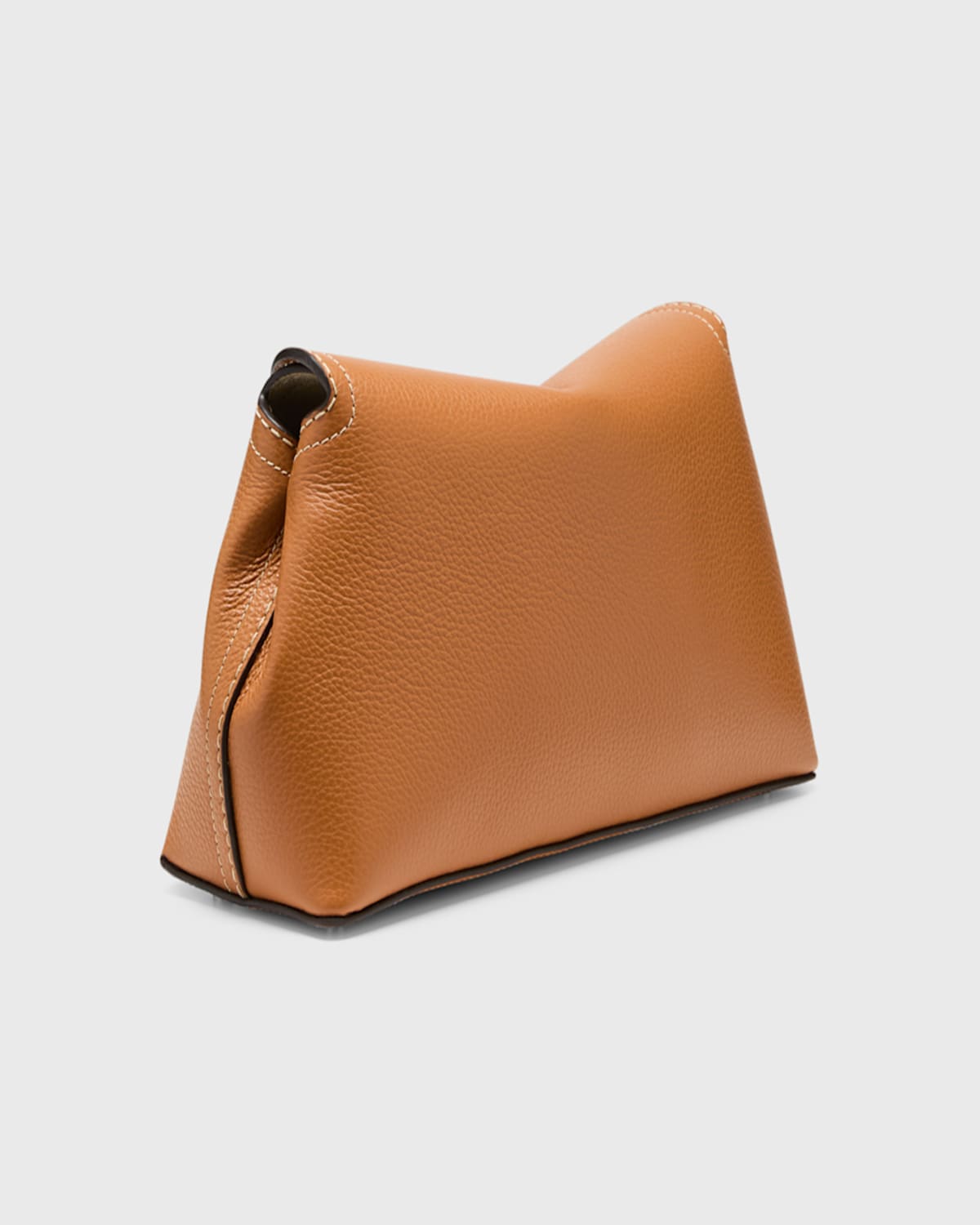 Totême T-lock Top Handle Bag In Pebble Grain Leather In Tan
