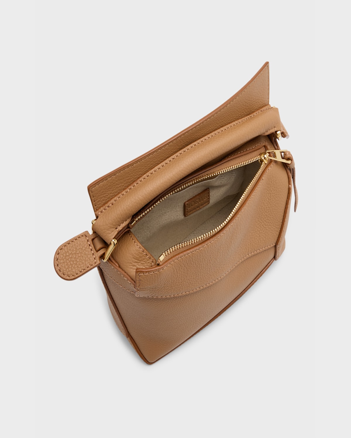 Loewe Puzzle Edge Mini Top-handle Bag In Grained Leather In 1220 Dark Grey