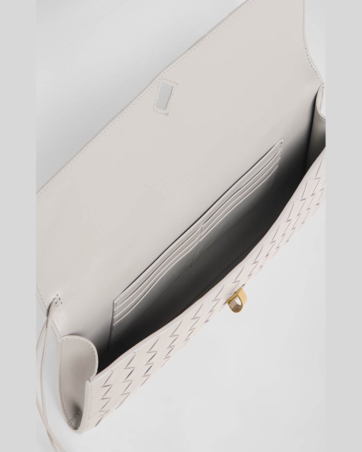Bottega Veneta Long Andiamo Clutch Bag With Handle In Sterling