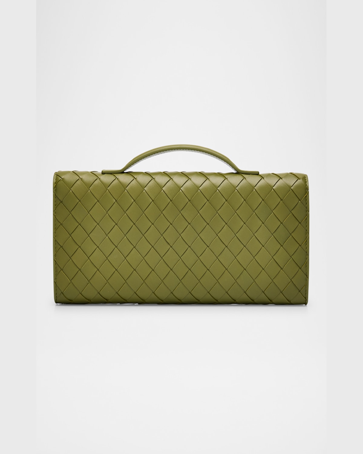 Bottega Veneta Long Andiamo Clutch Bag With Handle In Matcha
