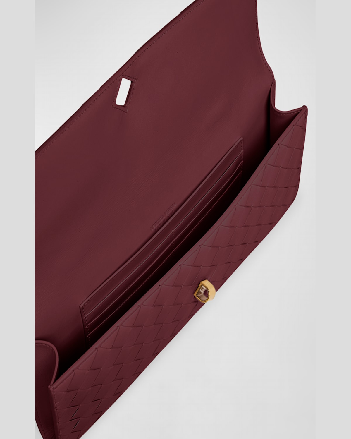 Bottega Veneta Long Andiamo Clutch Bag With Handle In Barolo
