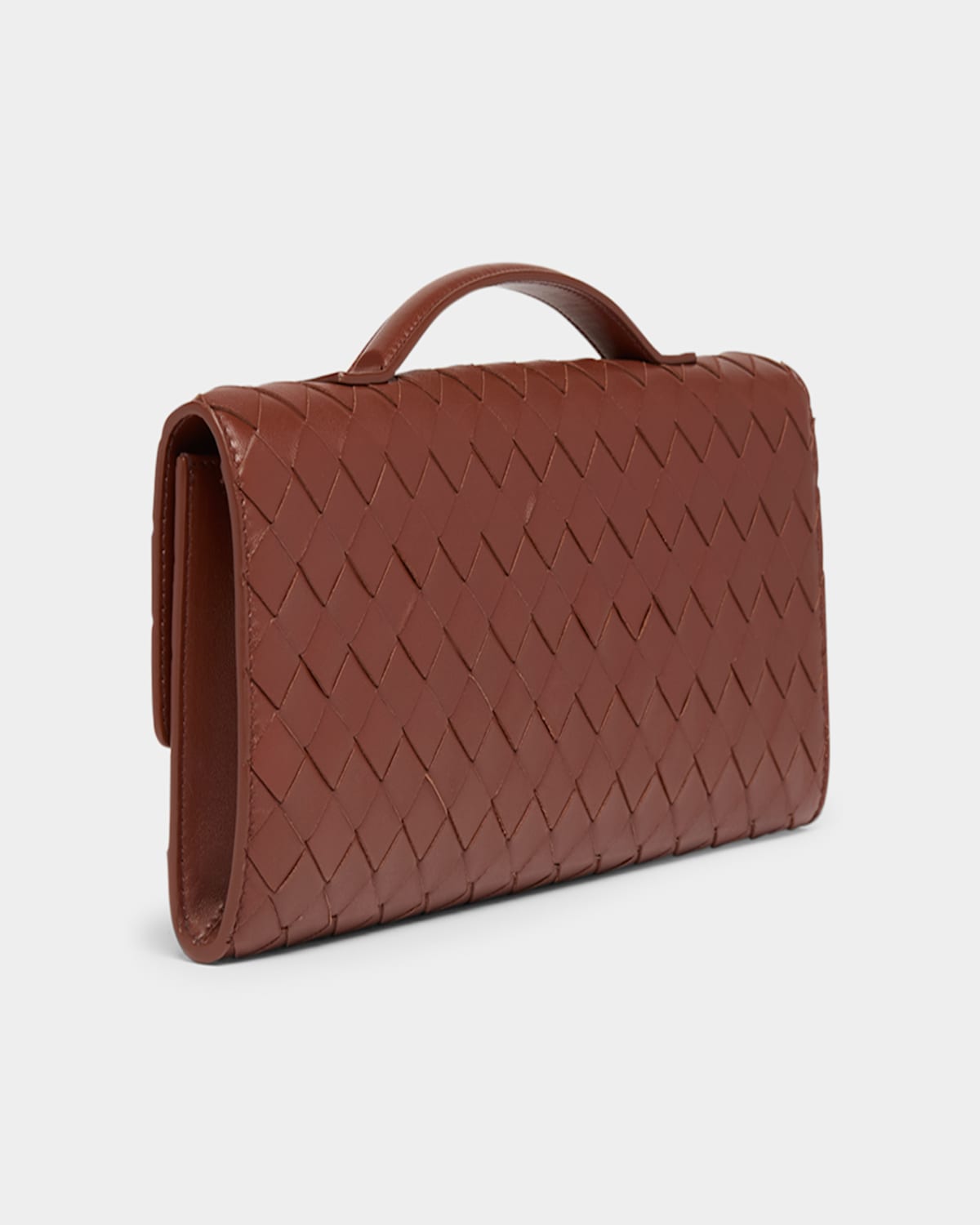Bottega Veneta Long Andiamo Clutch Bag With Handle In Sapele