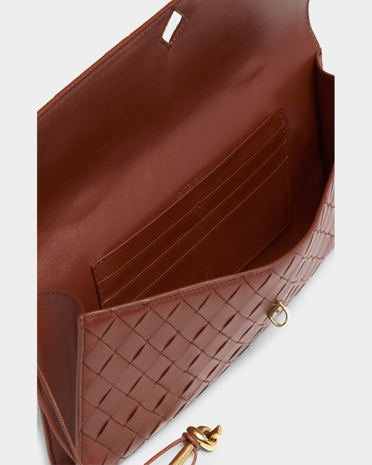 Bottega Veneta Long Andiamo Clutch Bag With Handle In Sapele