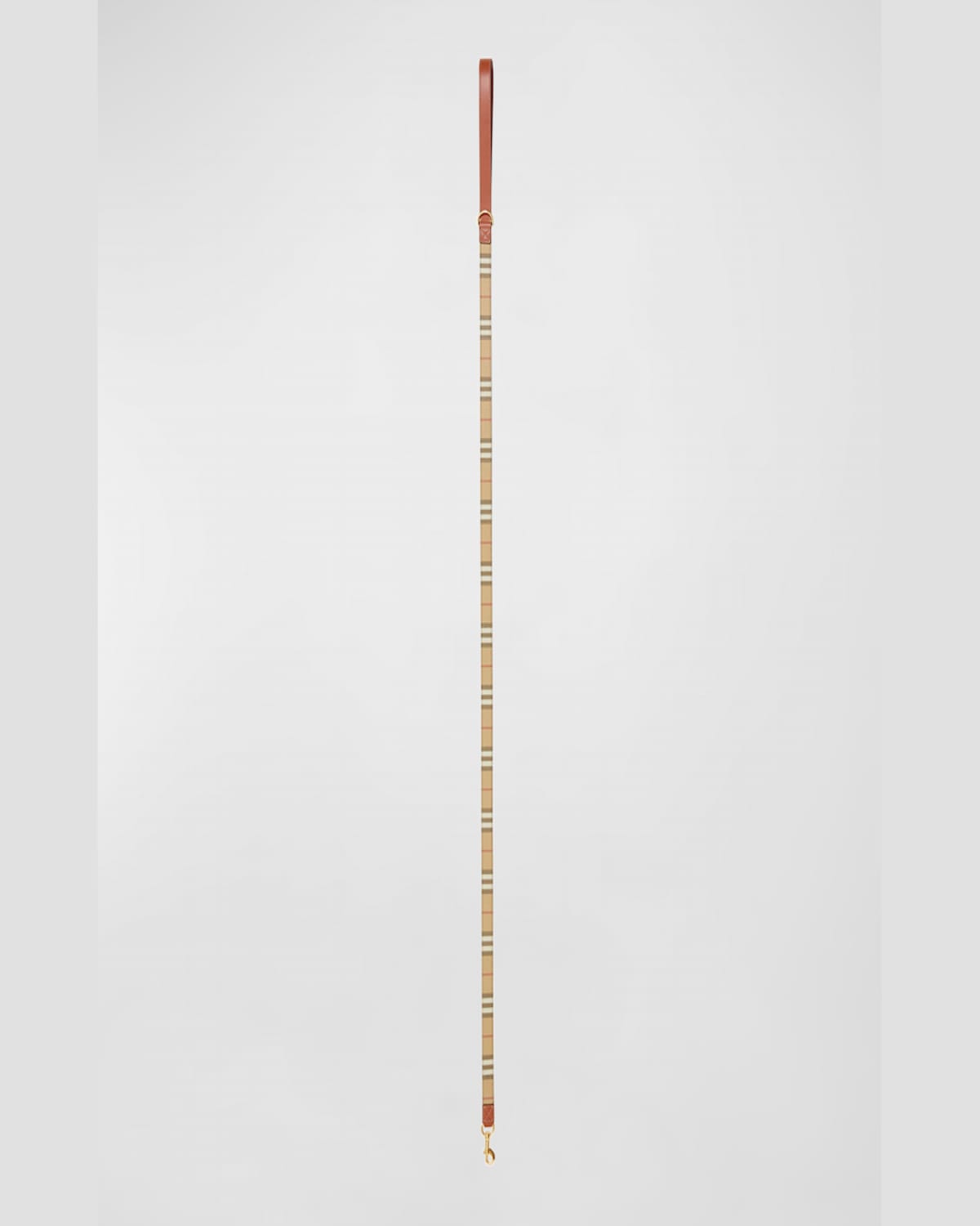 Burberry Check Leather Dog Leash In Vcheck Briar Brown