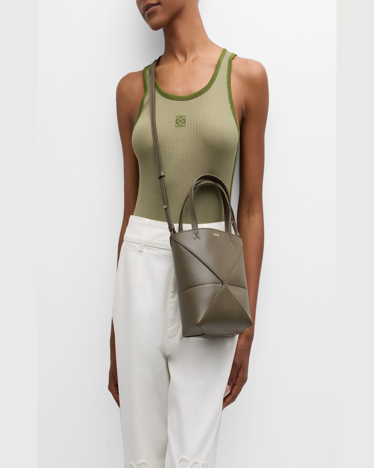 LOEWE PUZZLE FOLD MINI TOTE BAG IN SHINY LEATHER 