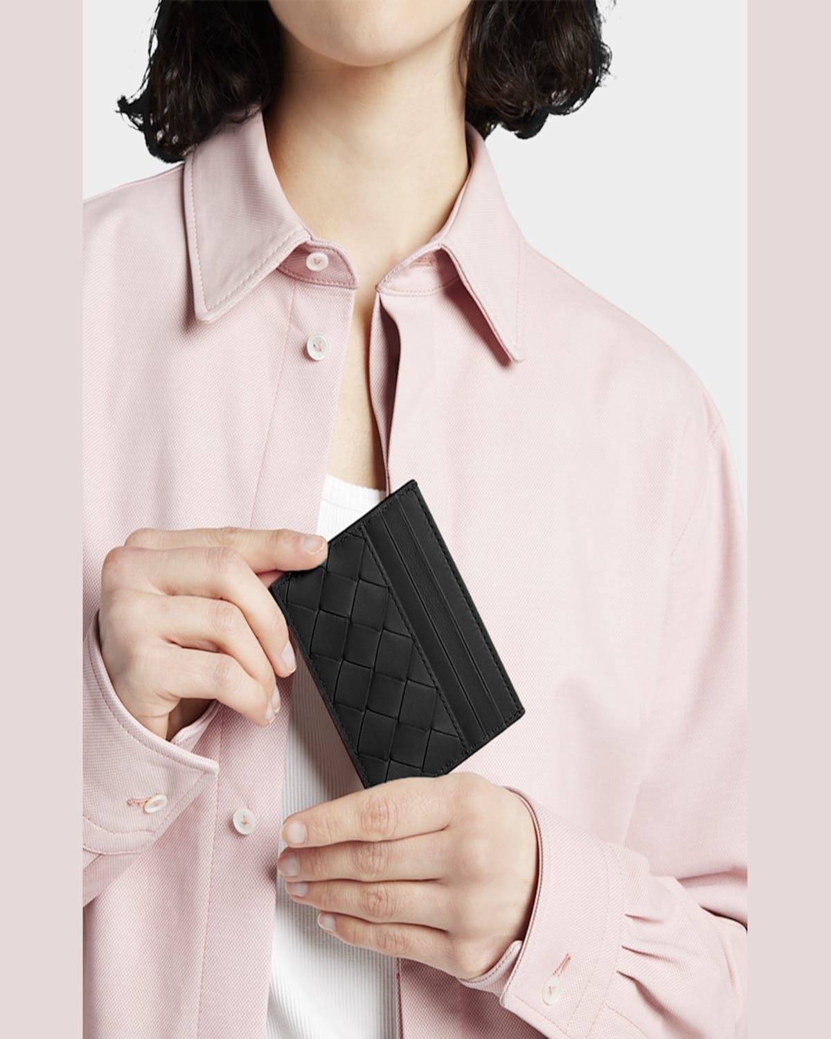Bottega Veneta Intrecciato Credit Card Case In Barolo