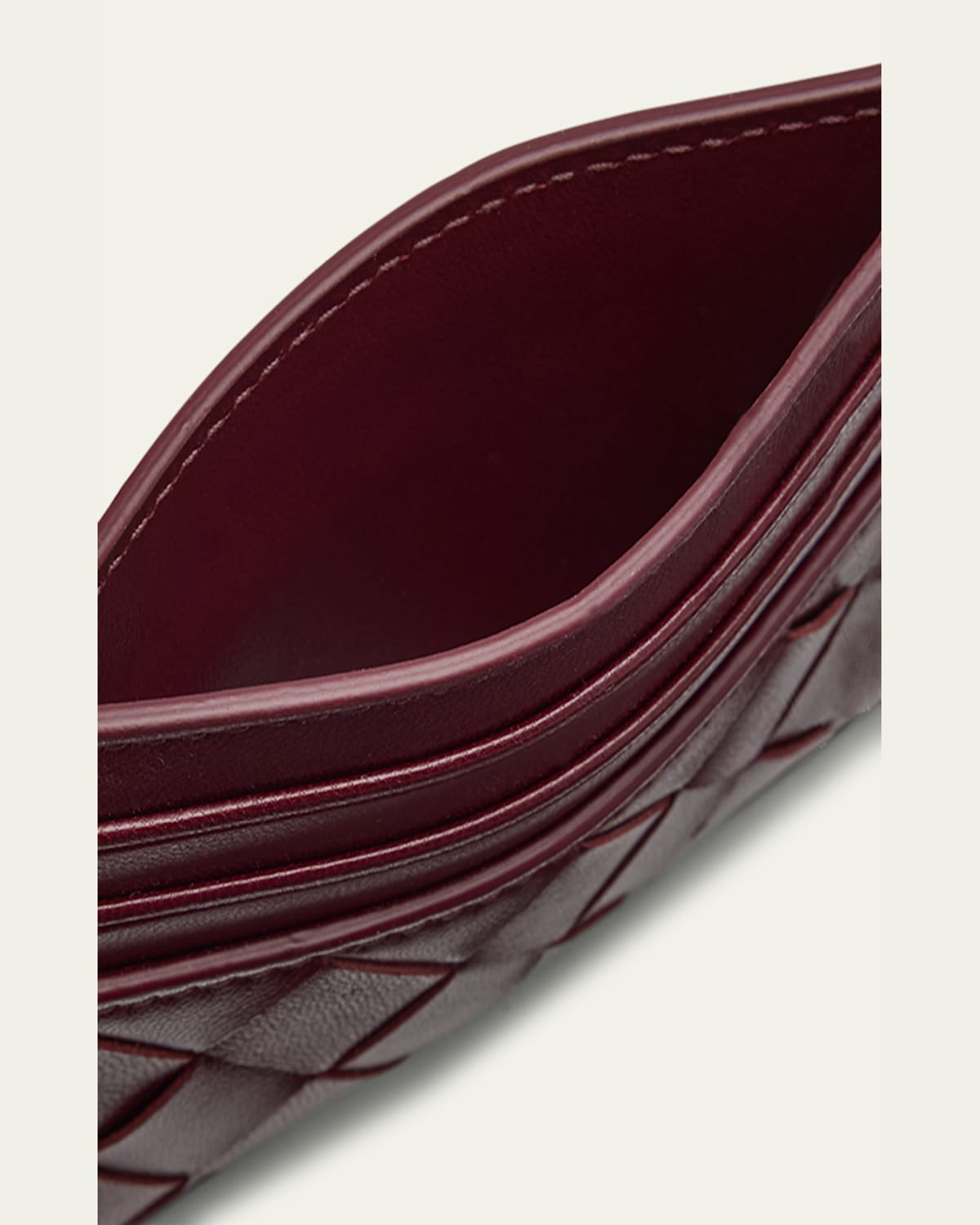 Bottega Veneta Intrecciato Credit Card Case In Barolo