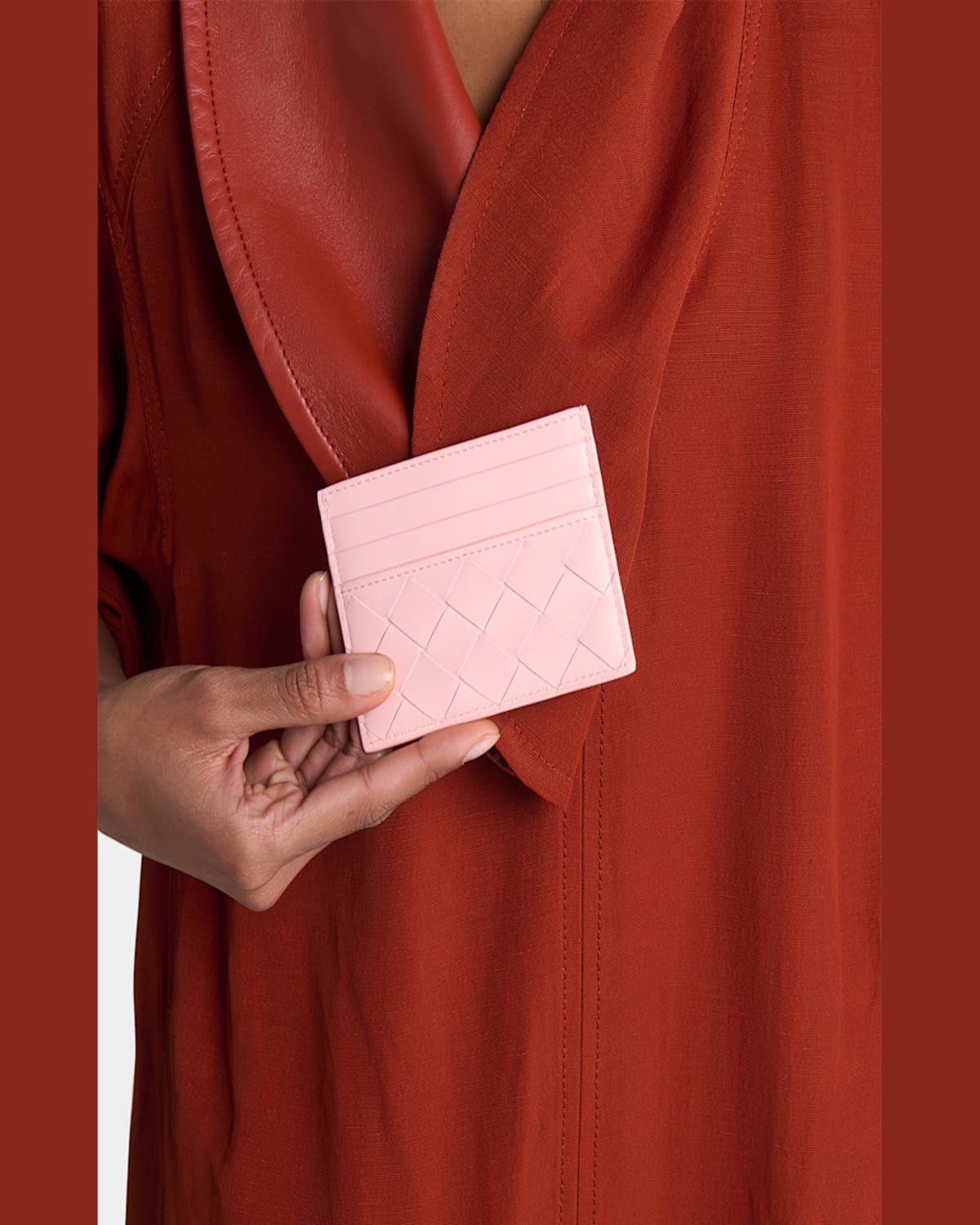 Bottega Veneta Intrecciato Credit Card Case In Barolo