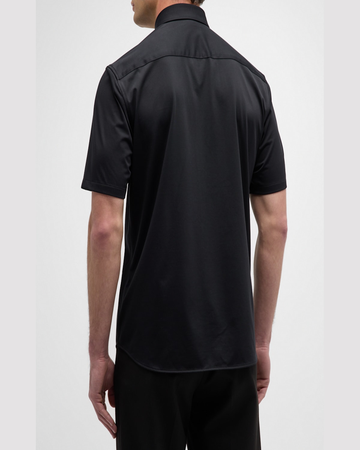 Theory Men's Irving Short Sleeve Shirt In Structure Knit In Eclipse