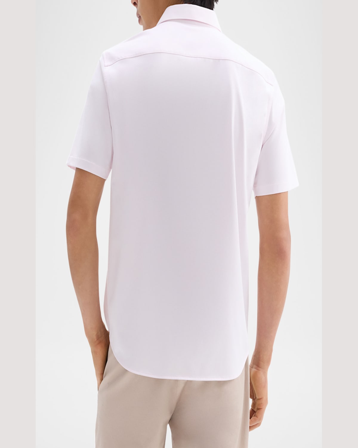 Theory Men's Irving Short Sleeve Shirt In Structure Knit In White