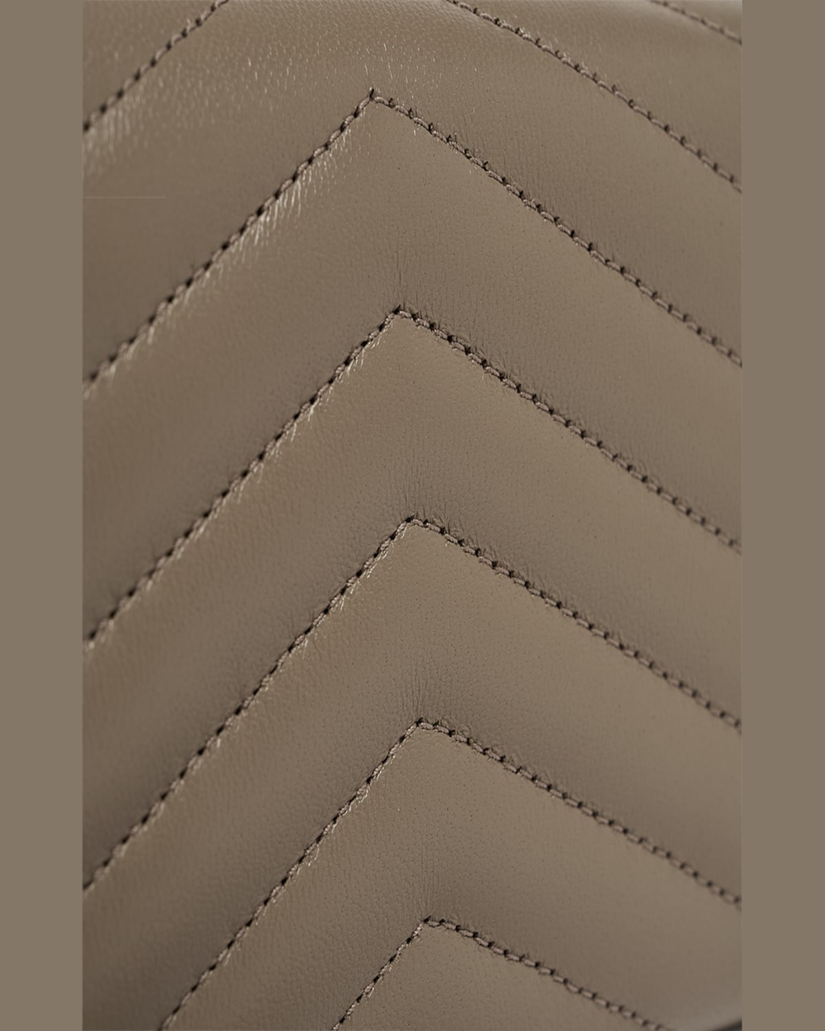 Saint Laurent Ysl Monogram Large Envelope Flap Wallet In Smooth Leather In Greyish Brown
