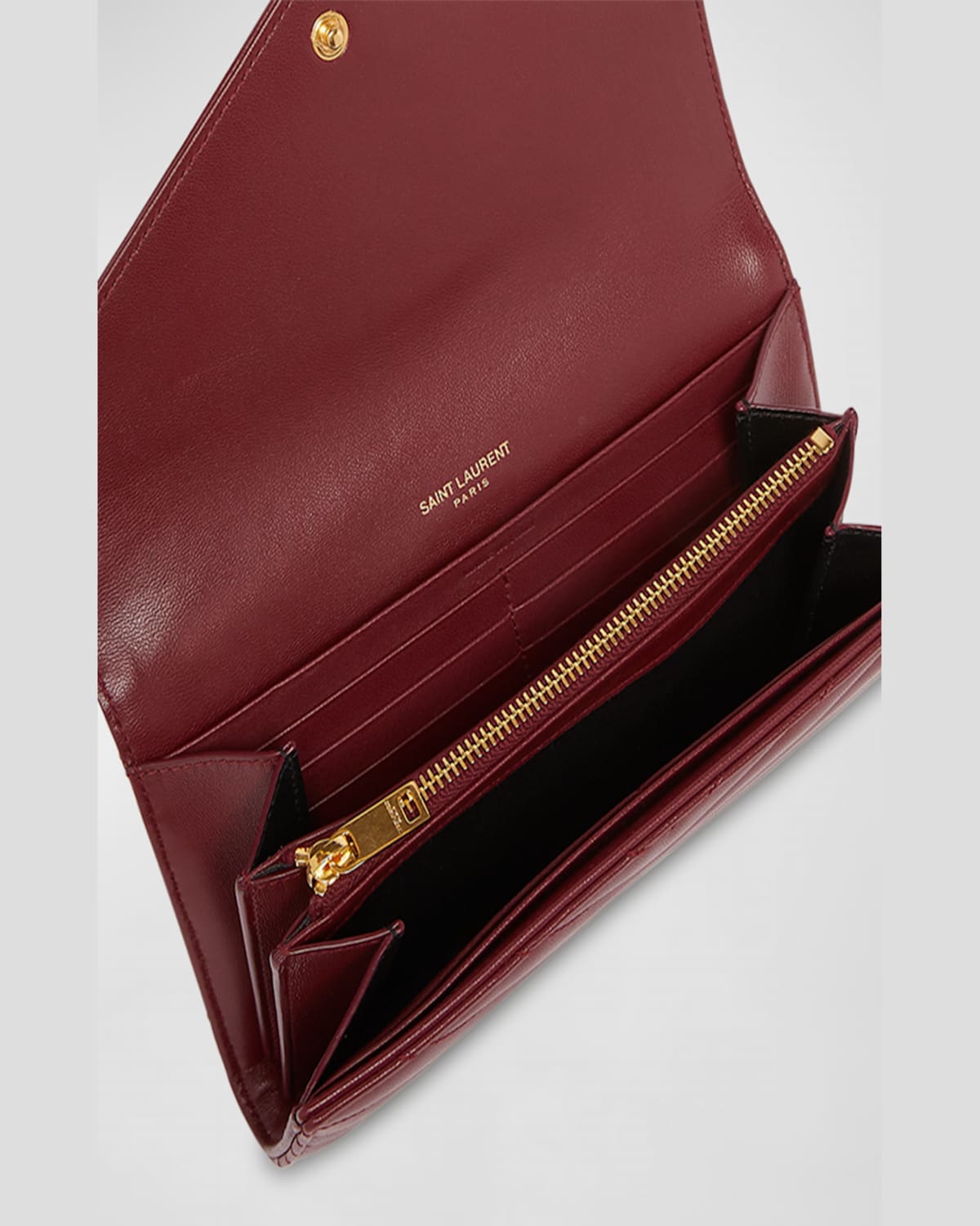 Saint Laurent Ysl Monogram Large Envelope Flap Wallet In Smooth Leather