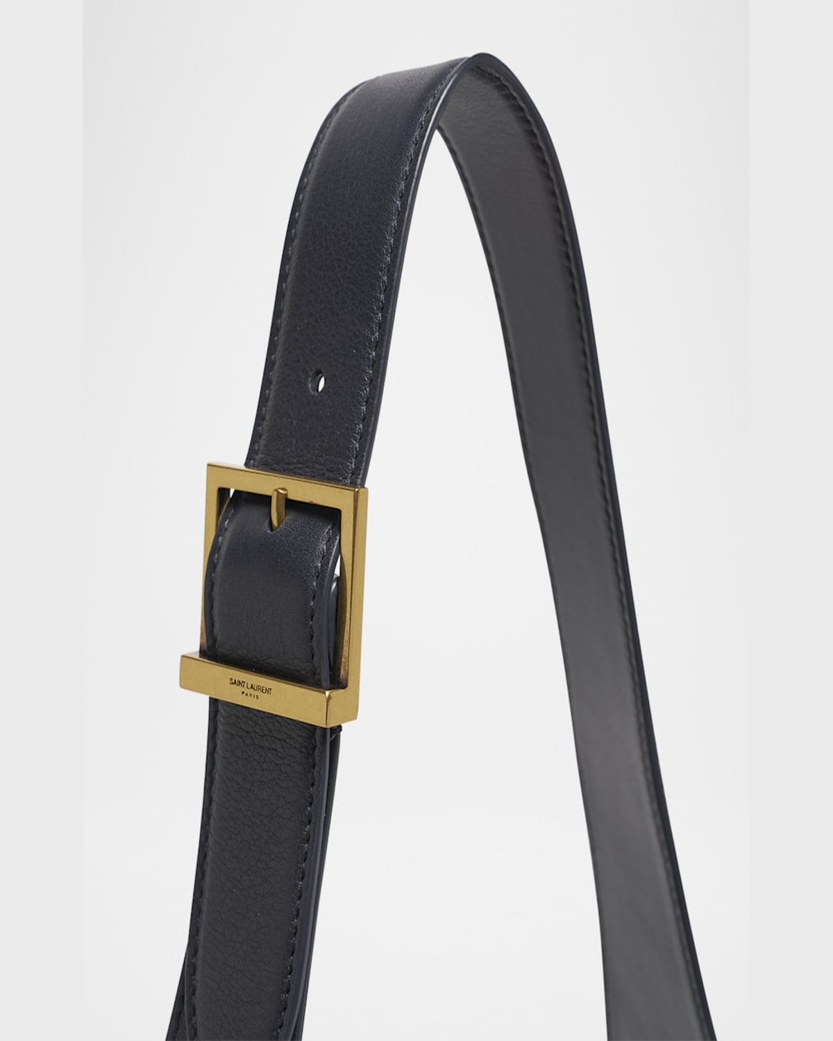 Saint Laurent Le 5a7 Large Ysl Shoulder Hobo Bag In Smooth Leather In Notte