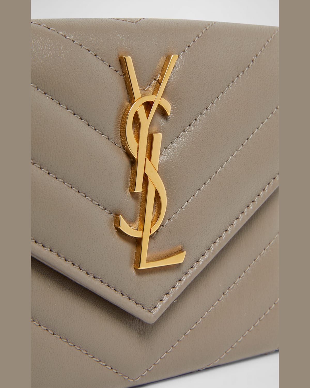 Shop Saint Laurent Ysl Monogram Small Flap Wallet In Smooth Leather In 3798 Strong Moss