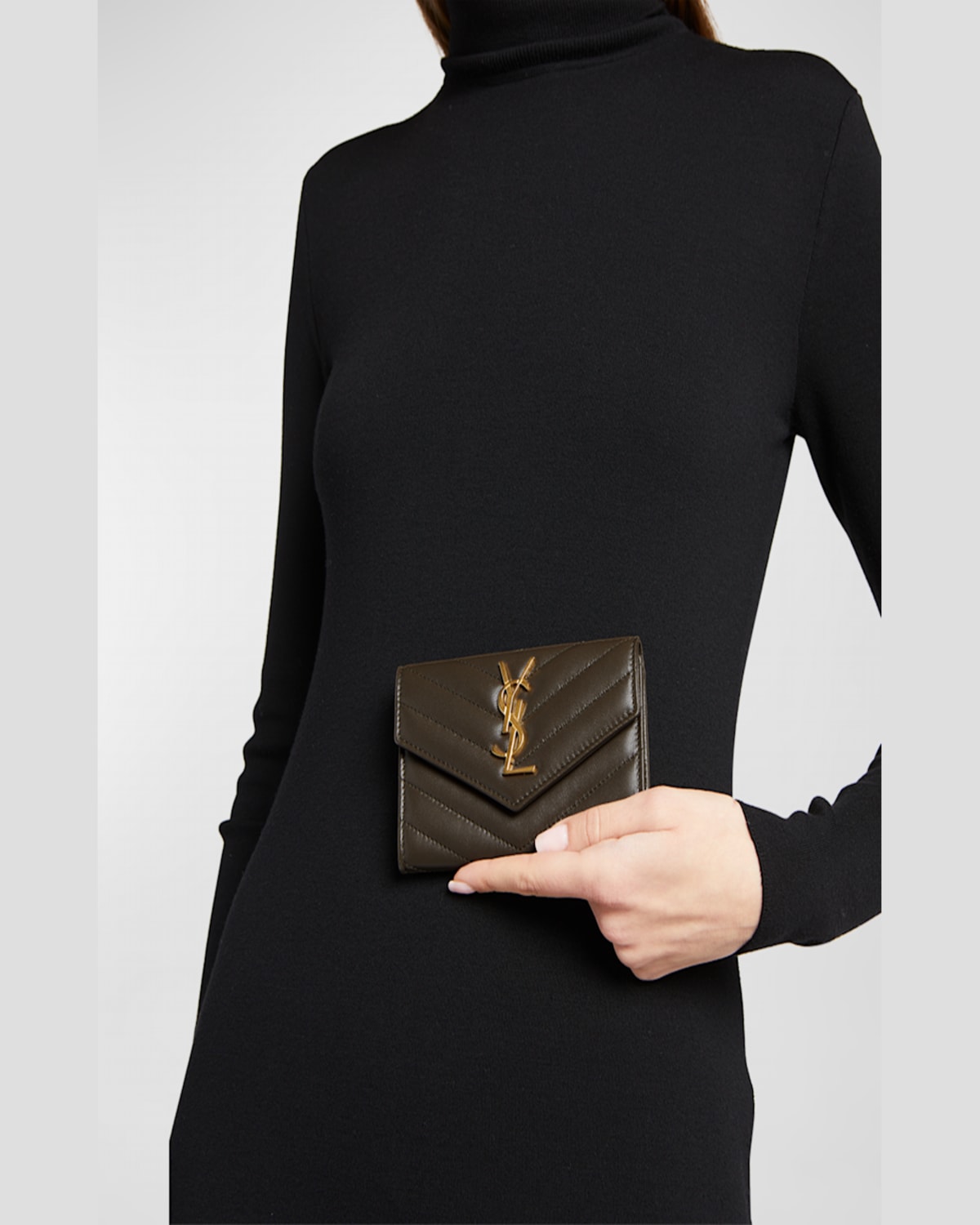 Saint Laurent Ysl Monogram Small Flap Wallet In Smooth Leather In 5922 Hortensia