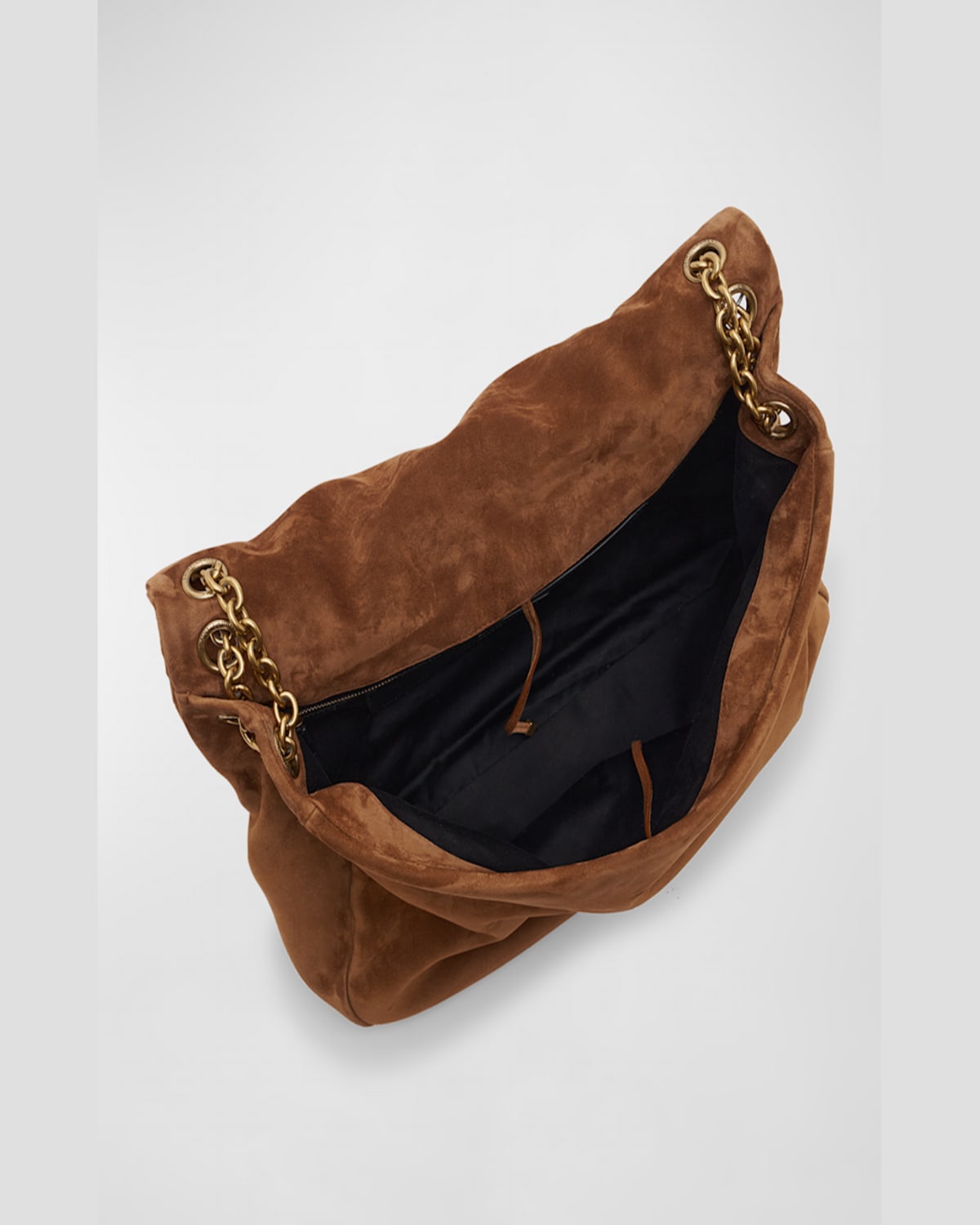 Saint Laurent Jamie 4.3 Maxi Ysl Shoulder Bag In Quilted Suede In Golden Leaf