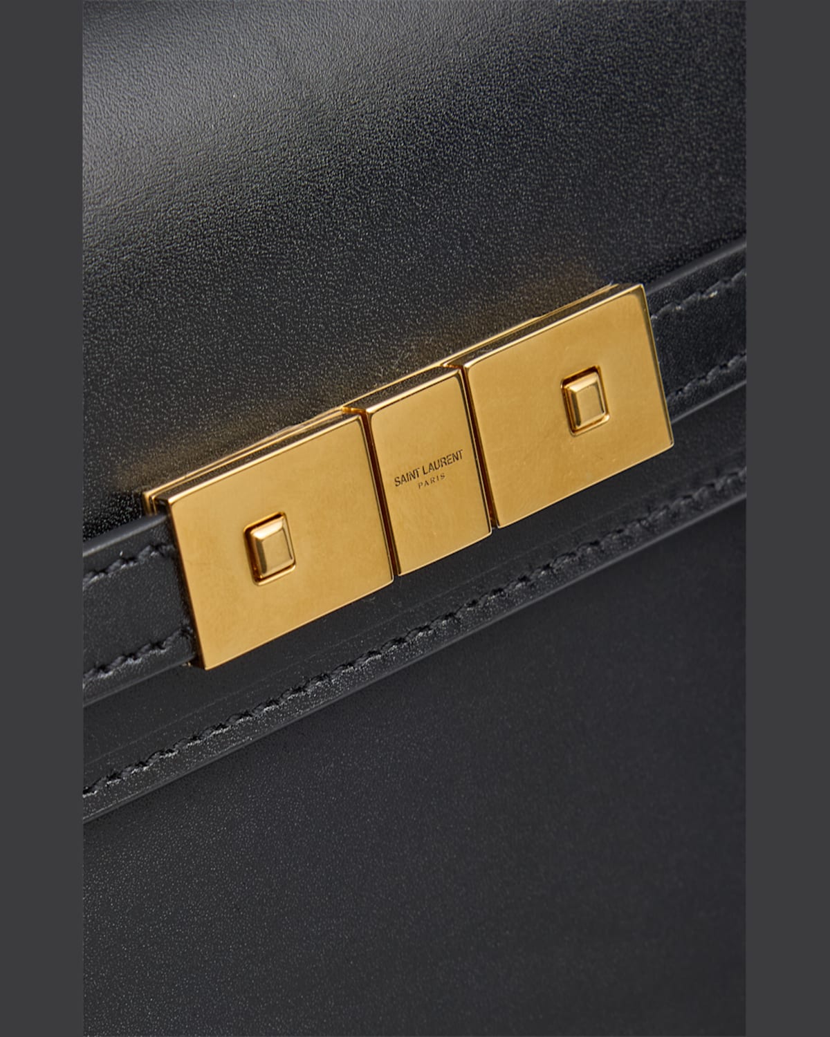 Saint Laurent Manhattan Mini Calfskin Crossbody Bag In Nero