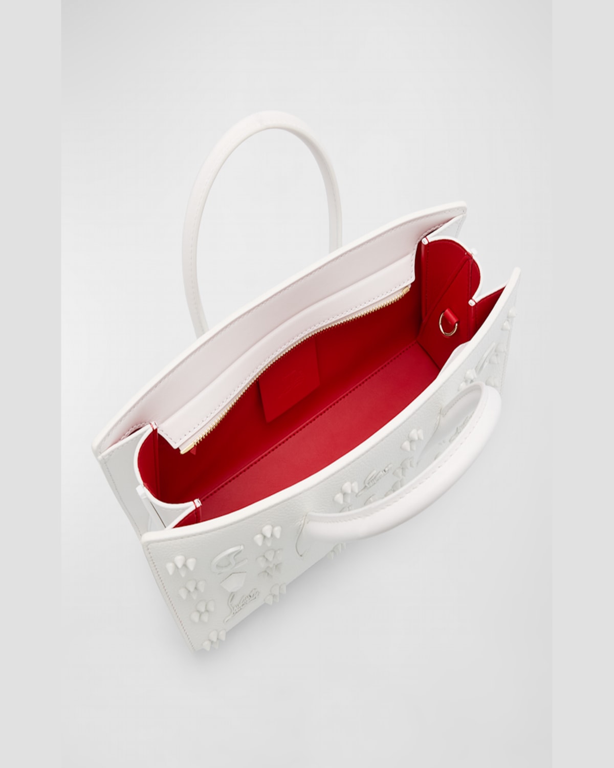 Christian Louboutin Paloma Baguette In Leather With Loubinthesky Spikes In Vintage Rose
