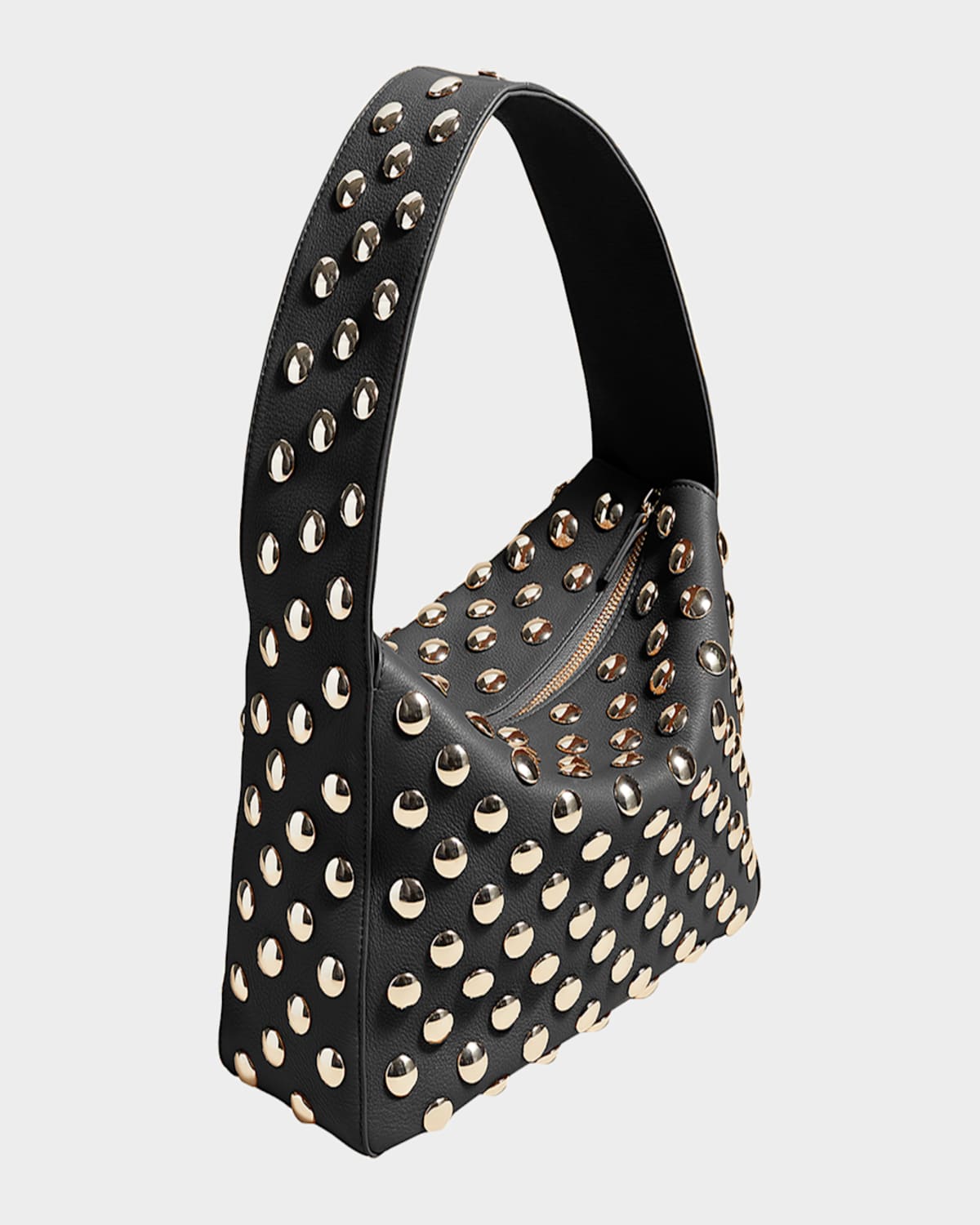 Khaite Elena Studded Leather Shoulder Bag In Dark Ivory