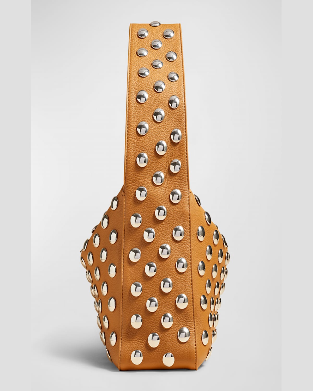 Khaite Elena Studded Leather Shoulder Bag In Dark Ivory