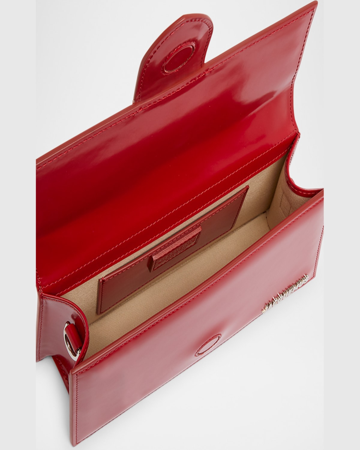 Jacquemus Schultertasche Le Grand Bambino Aus Lackleder In Red