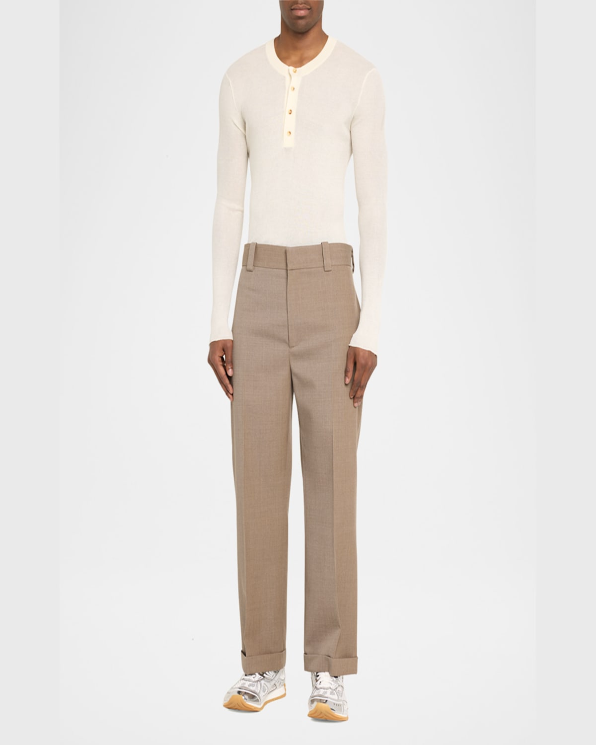 BOTTEGA VENETA MEN'S ORBIT TECHNICAL FISHNET SNEAKERS