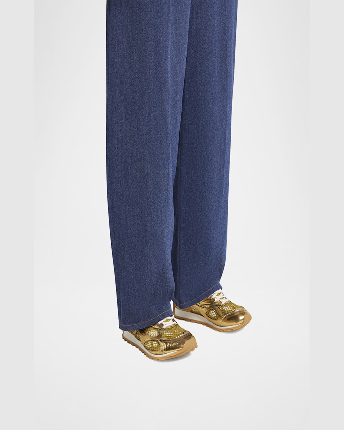 BOTTEGA VENETA MEN'S ORBIT TECHNICAL FISHNET SNEAKERS