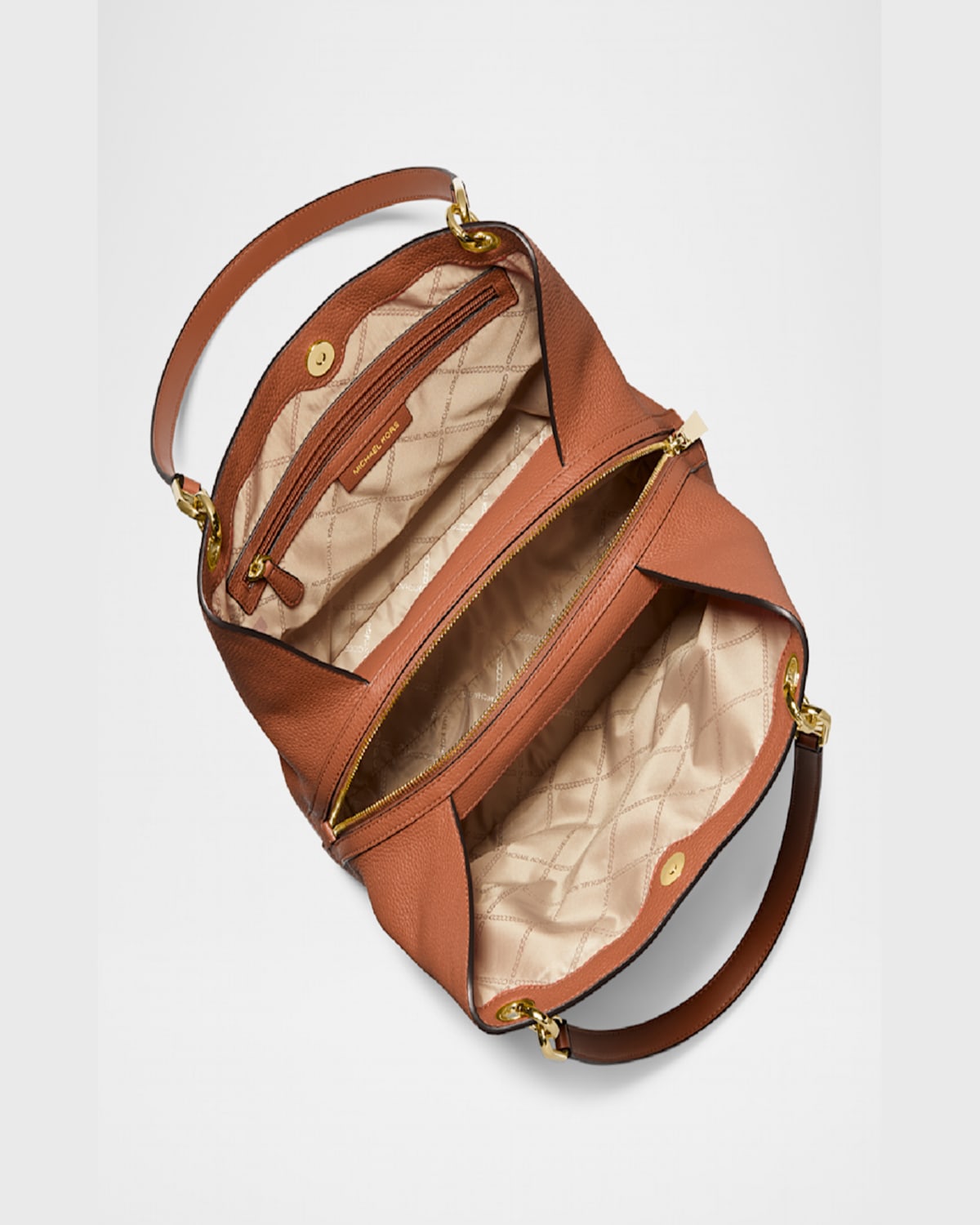 Michael Michael Kors Kensington Large Leather Tote Bag In Luggage