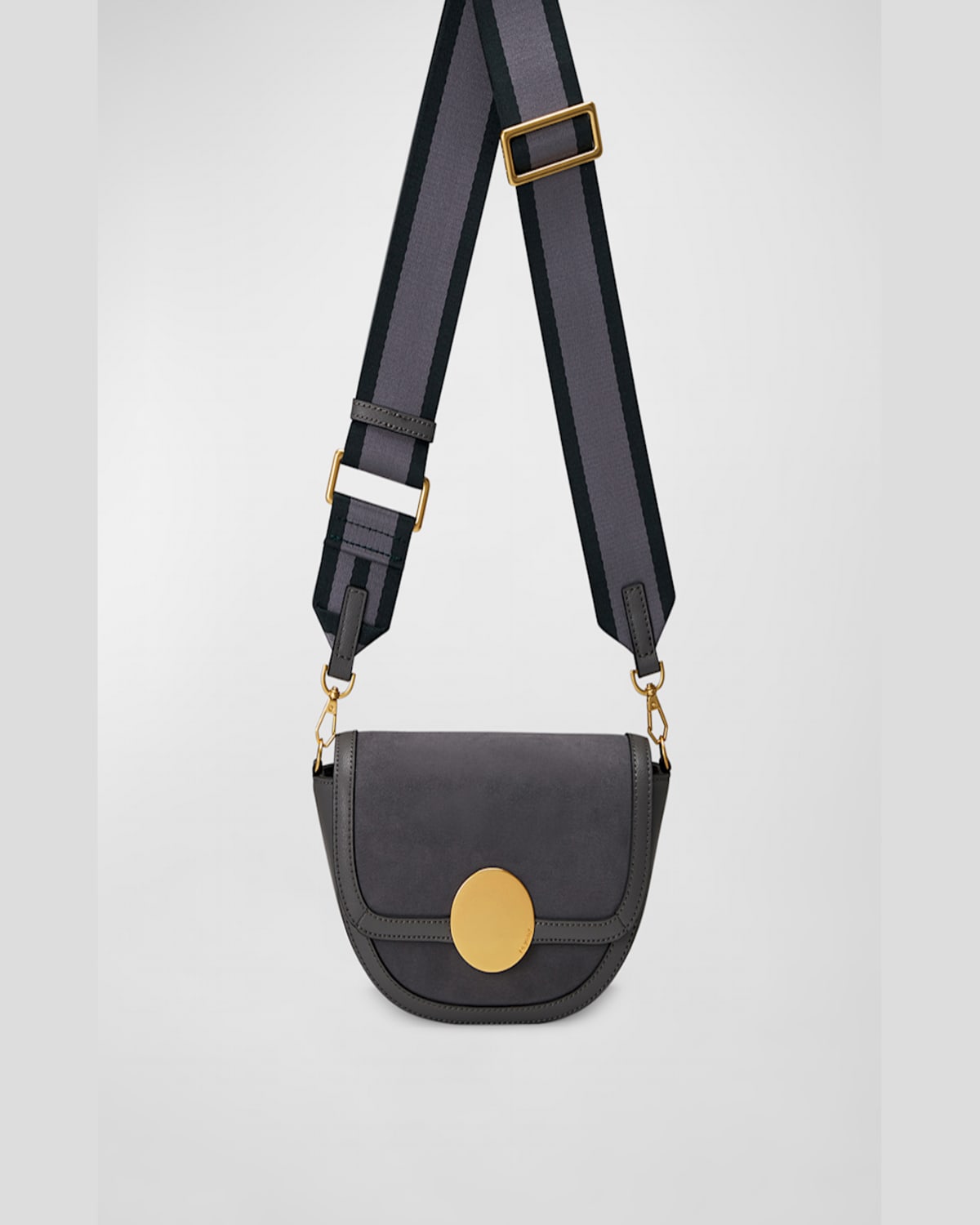 Shop Oryany Lottie Saddle Suede Crossbody Bag In Vintage Pink
