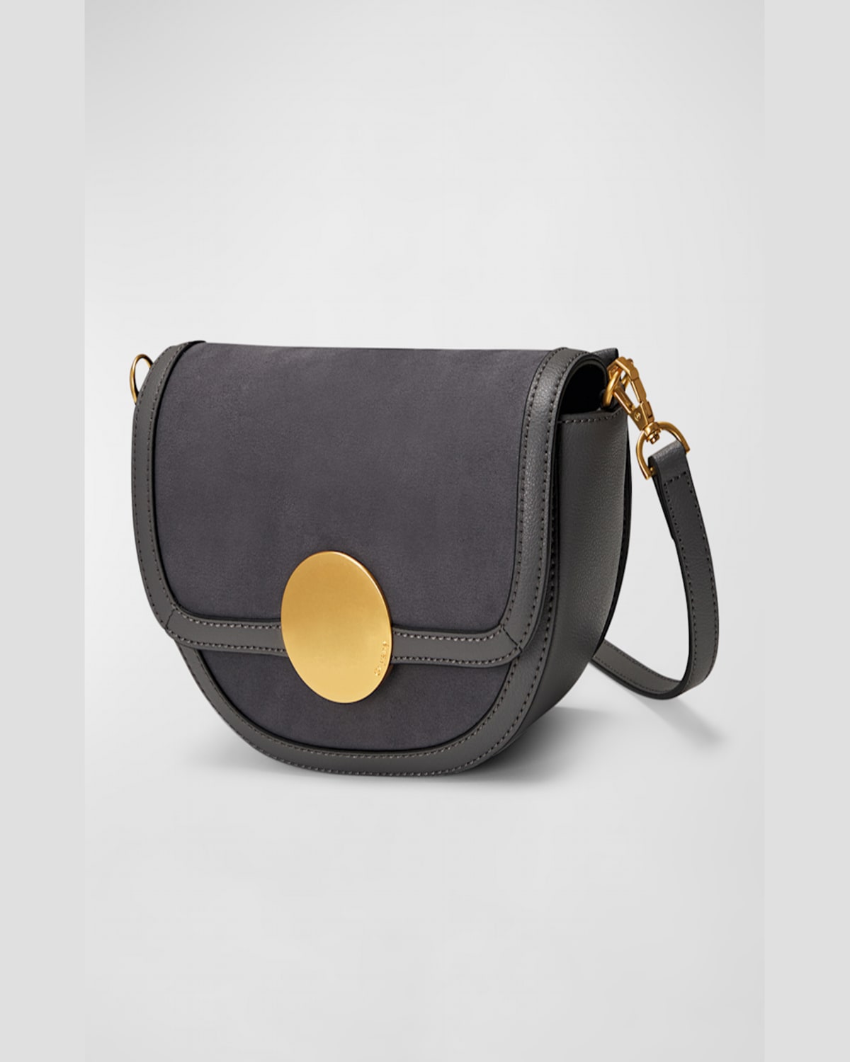 Shop Oryany Lottie Saddle Suede Crossbody Bag In Vintage Pink