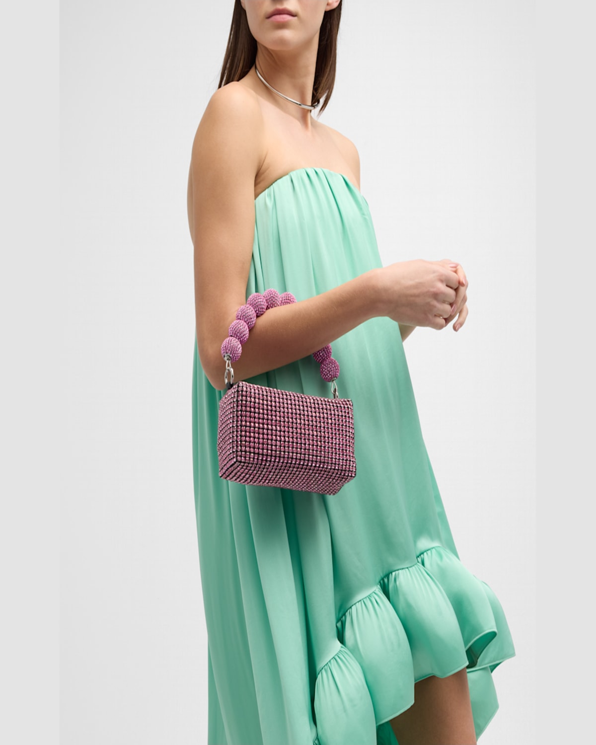 Btb Los Angeles Marbella Crystal Clutch In Amber