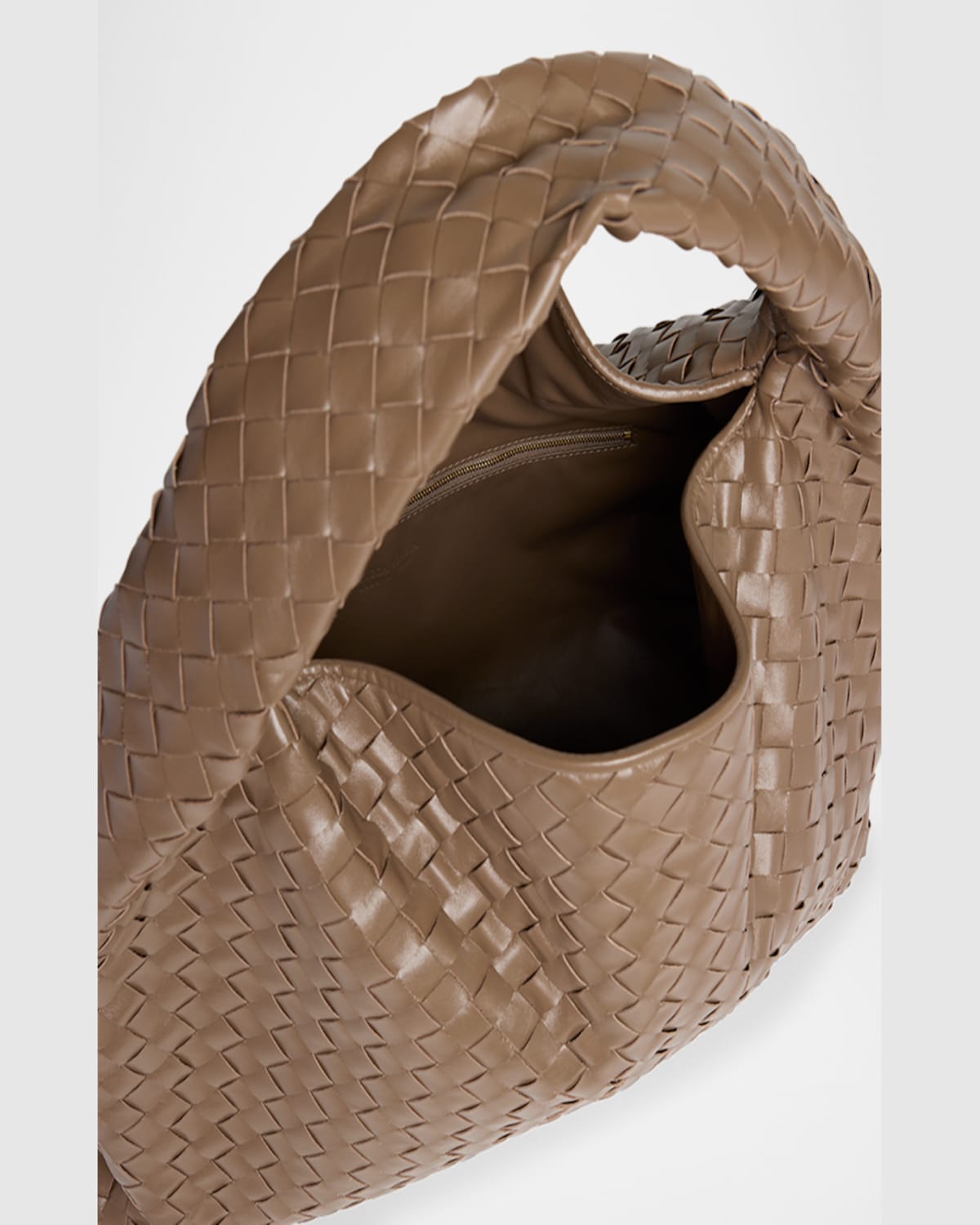 Shop Bottega Veneta Large Hop Shoulder Bag In Pinecone