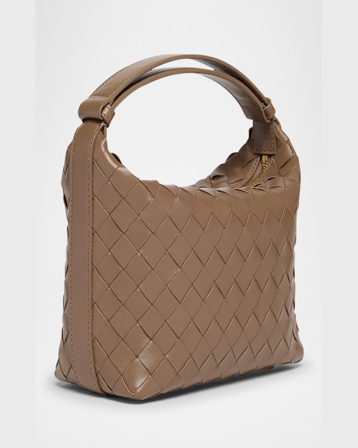 Bottega Veneta Mini Wallace Intrecciato Leather Shoulder Bag In Pinecone