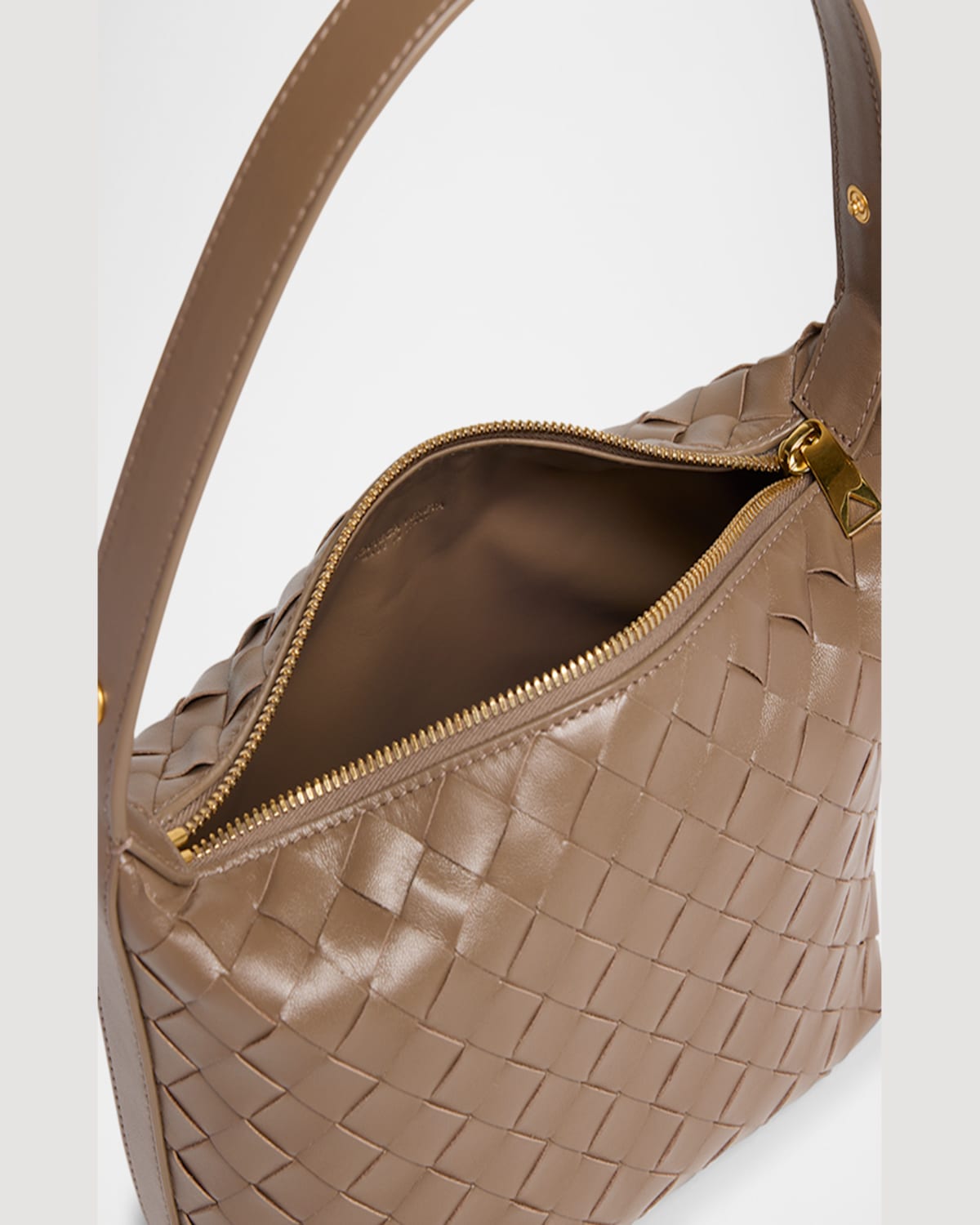 Bottega Veneta Mini Wallace Intrecciato Leather Shoulder Bag In Pinecone