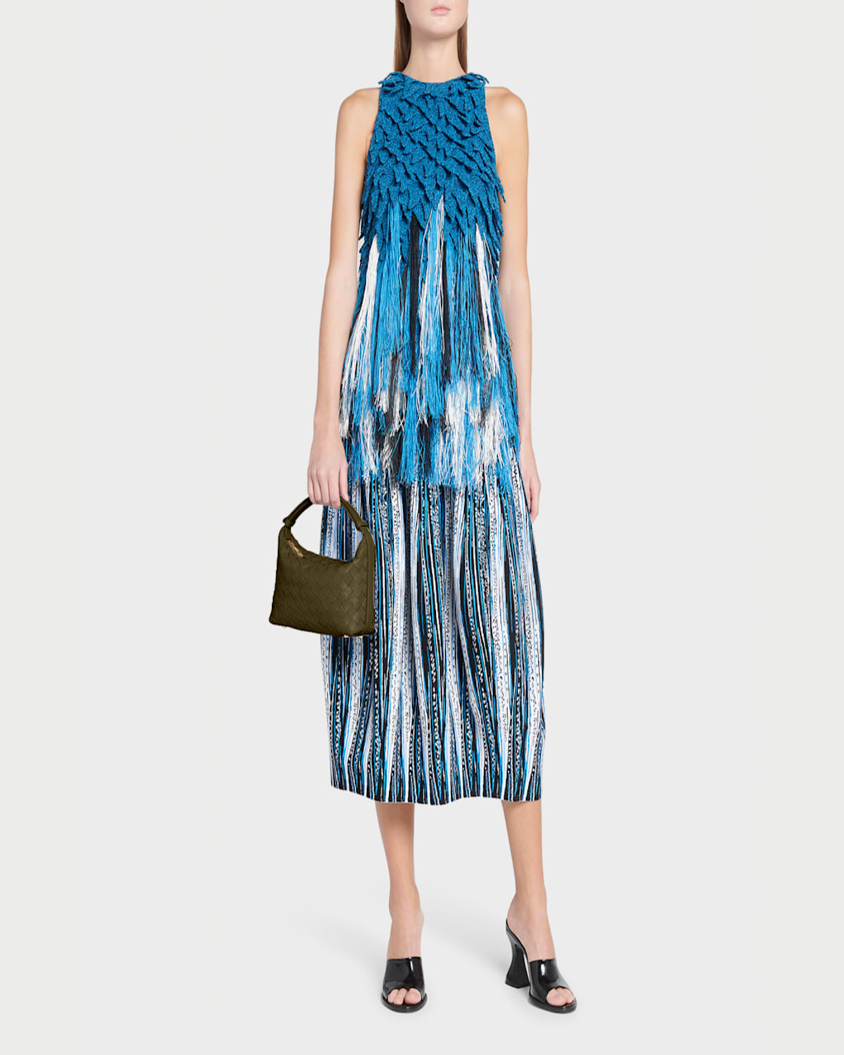 Shop Bottega Veneta Mini Wallace Bag In Kaki