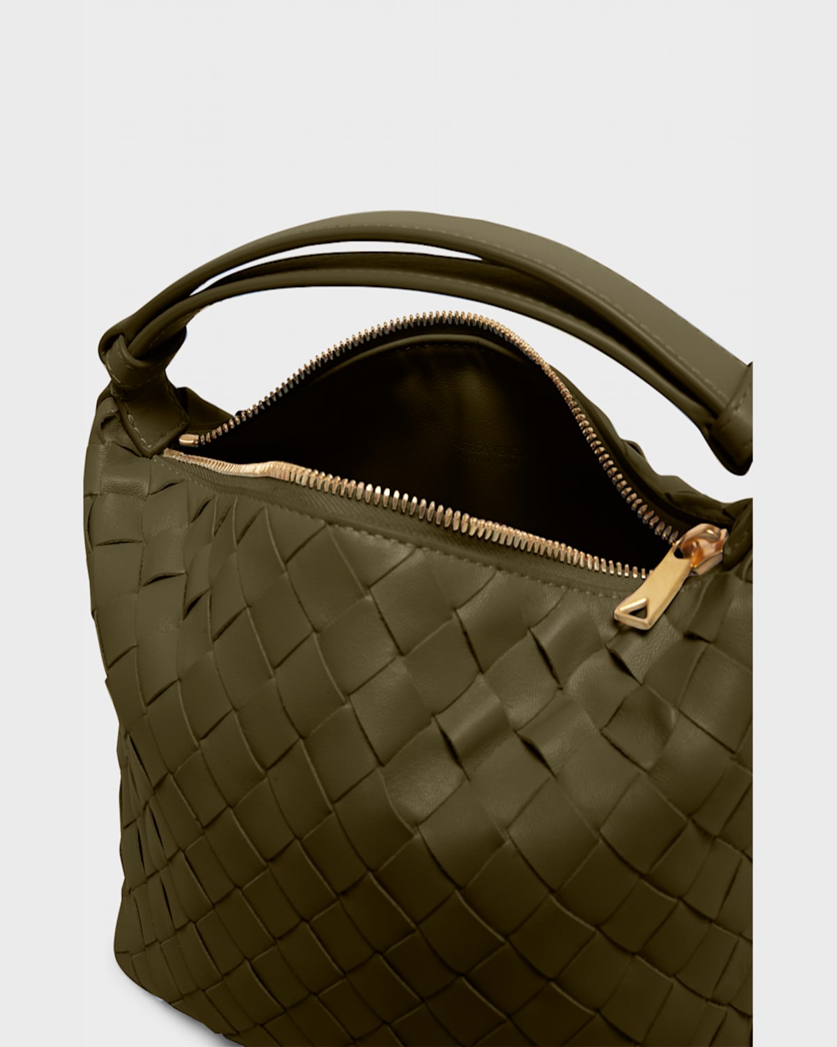 Shop Bottega Veneta Mini Wallace Bag In Kaki