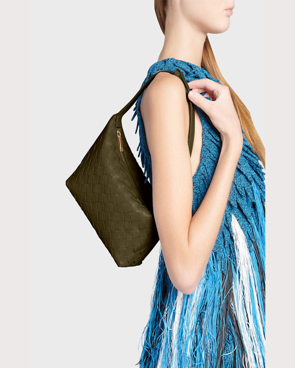 Shop Bottega Veneta Mini Wallace Bag In Kaki