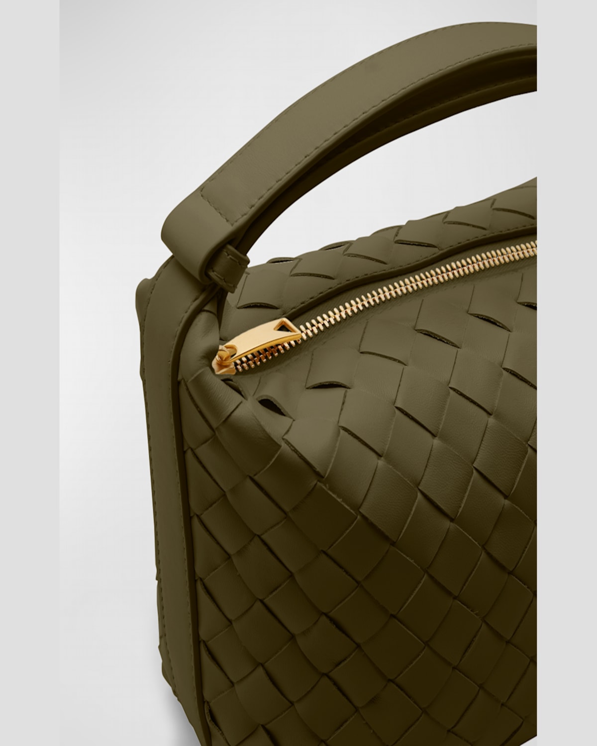 Shop Bottega Veneta Mini Wallace Bag In Kaki