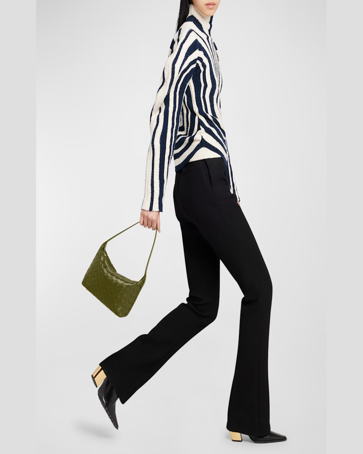 Shop Bottega Veneta Mini Wallace Bag In Travertine