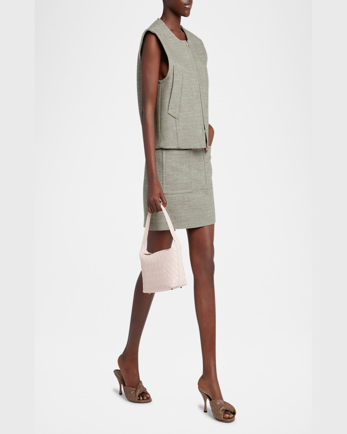 Shop Bottega Veneta Mini Wallace Bag In Cameo