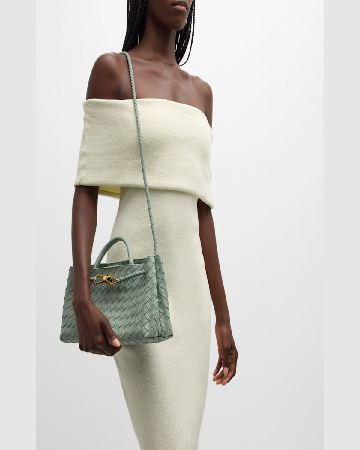 Bottega Veneta Small East-west Andiamo Bag In New Sauge