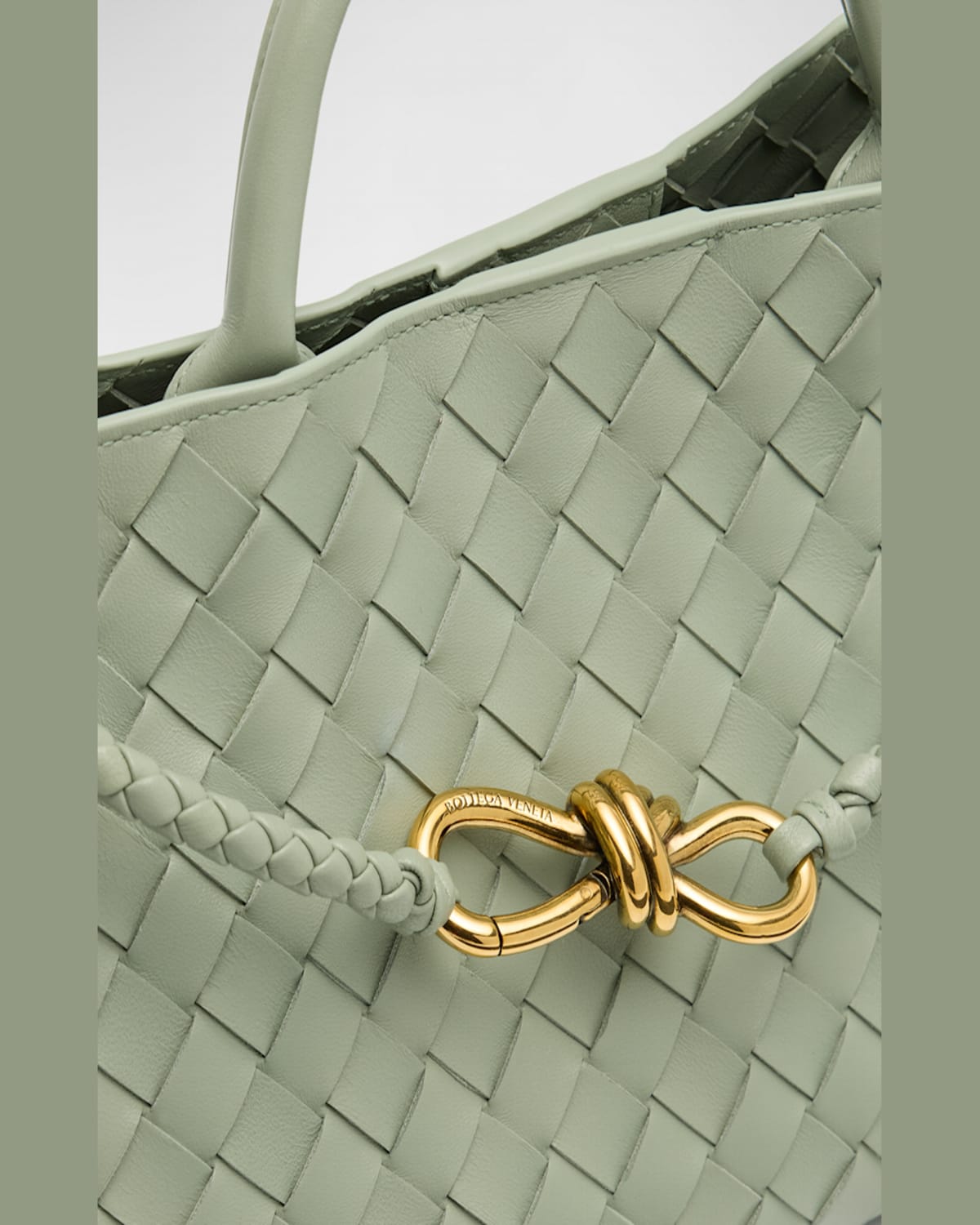 Bottega Veneta Small East-west Andiamo Bag In New Sauge