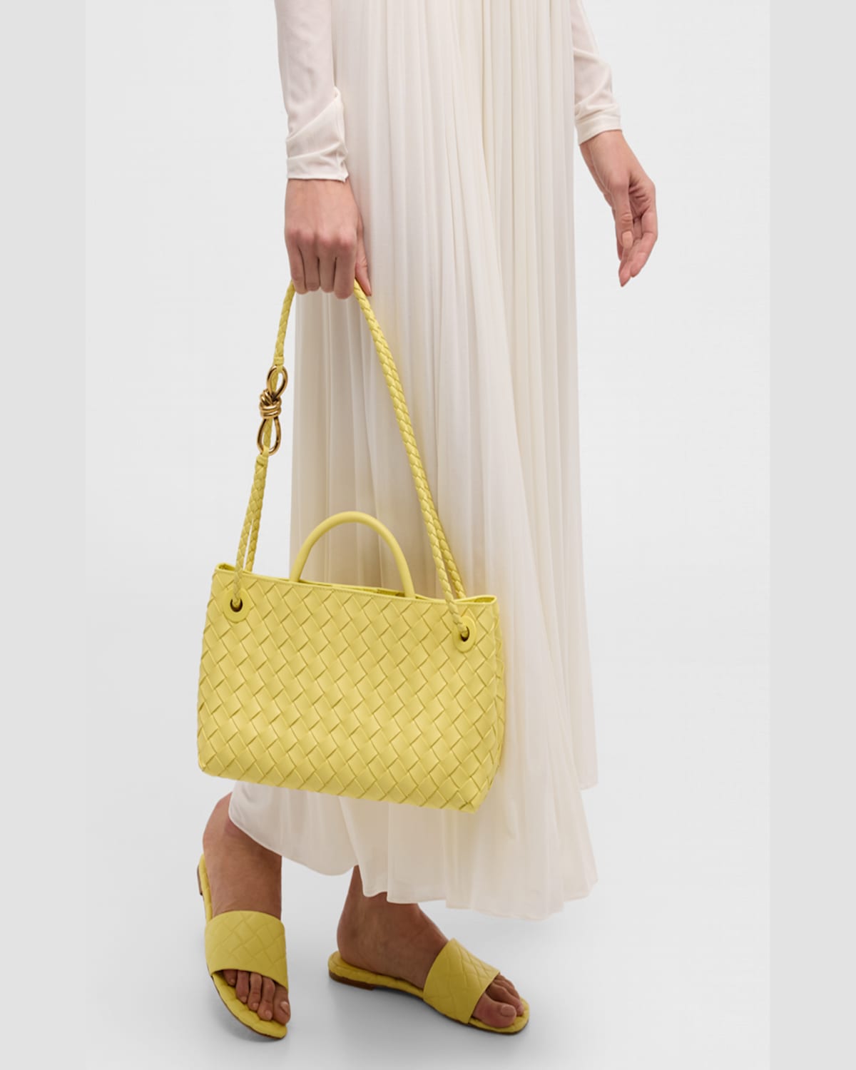 Bottega Veneta Small East-west Andiamo Bag In New Sauge