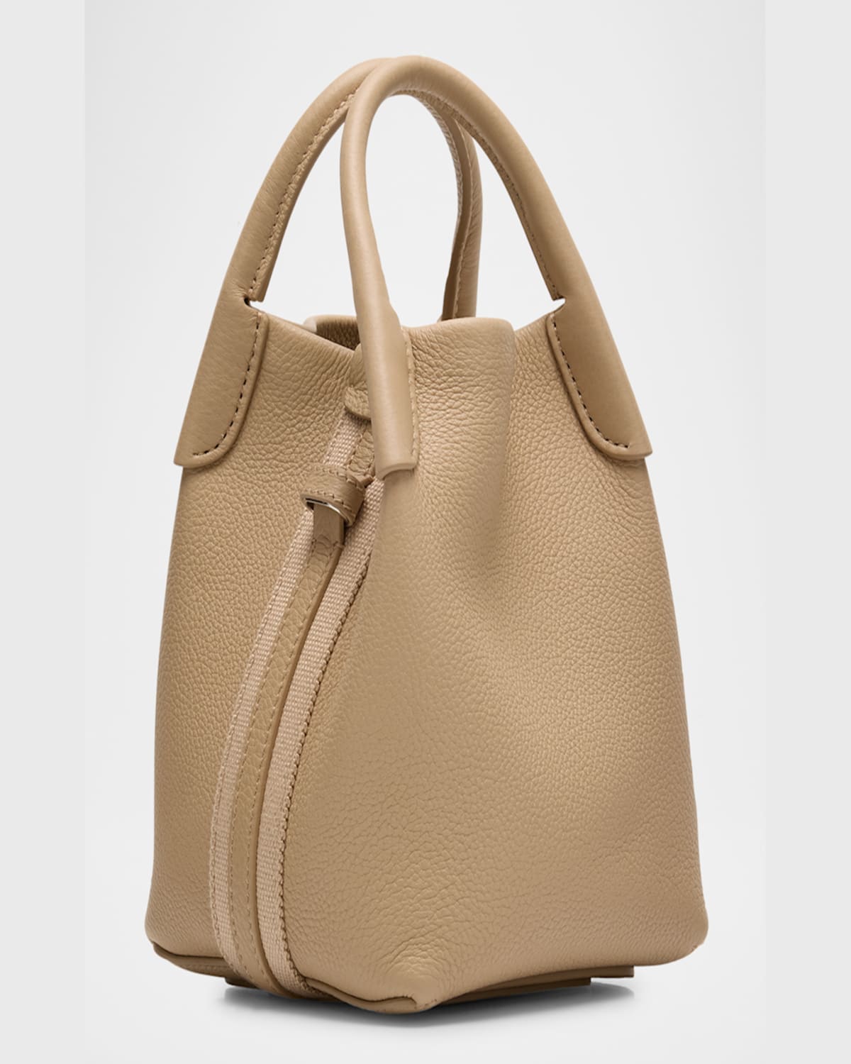 Loro Piana Bale Micro Grain Leather Crossbody Bag In Blue Navy